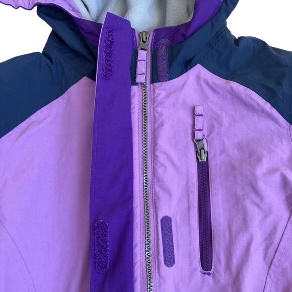 Lands’ End Girls Sz 14 Grow Along Purple Winter Jacket Waterproof Windproof - Picture 3 of 16